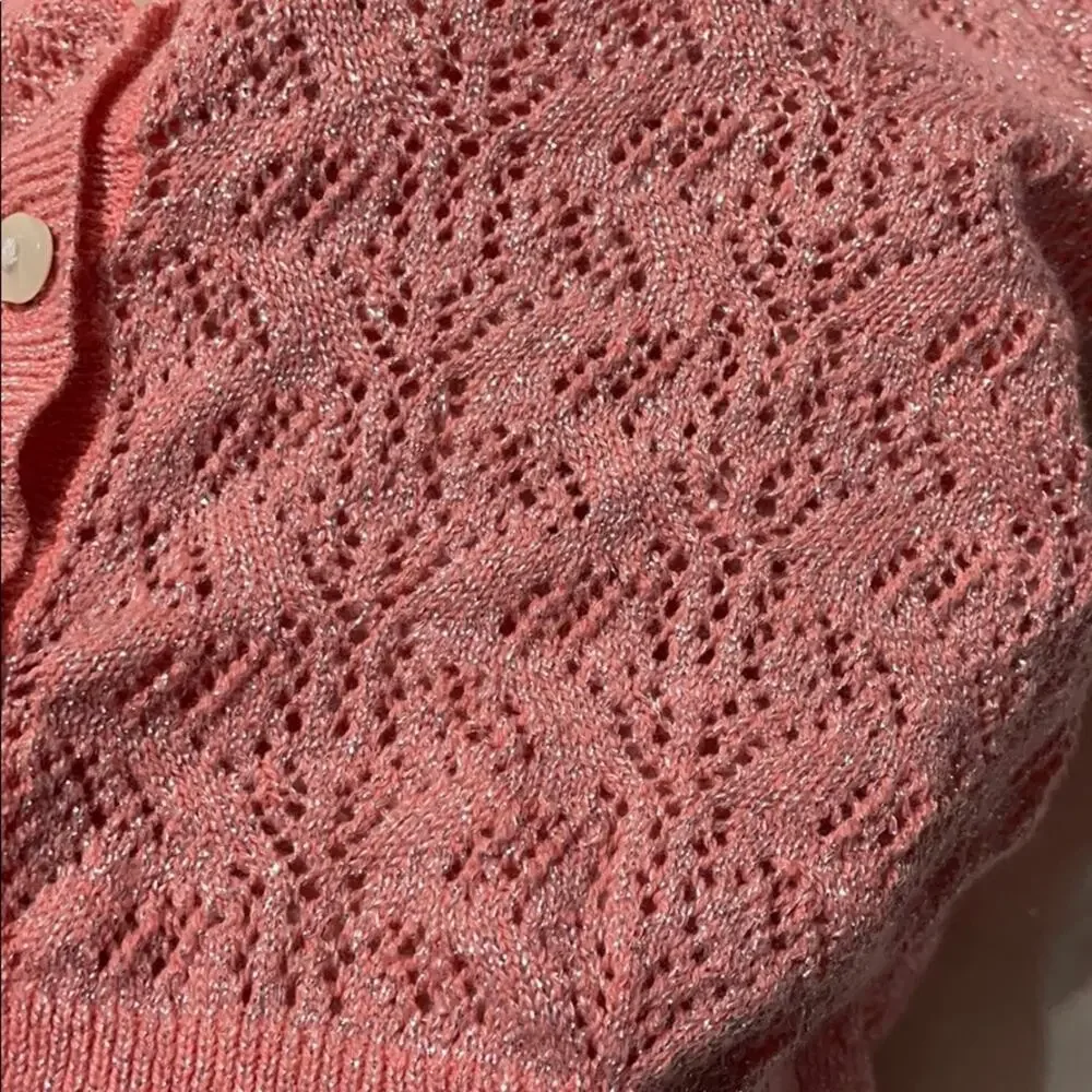 Carters 3t peach metallic cardigan worn once euc